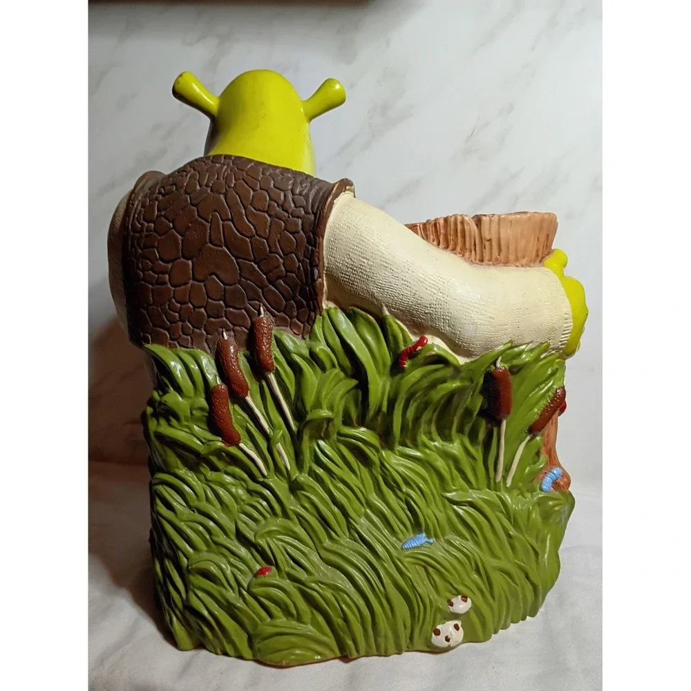 Vintage 2004 Shrek 2 Shrek and Donkey Swamp Tree Sculpted Candle Holder Dixie
